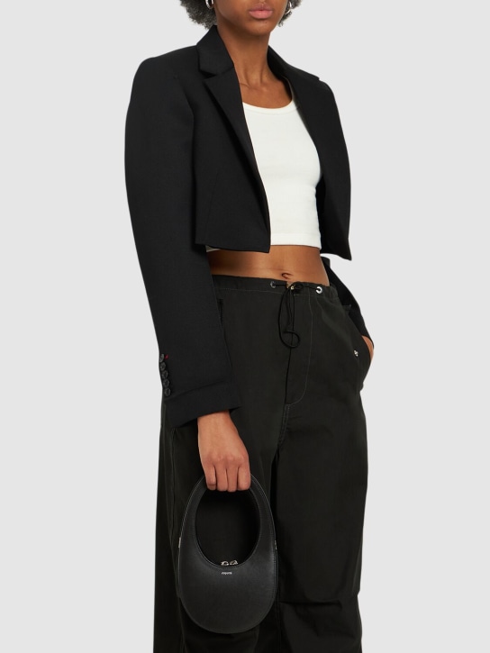 Coperni: Mini Swipe leather shoulder bag - Black - women_1 | Luisa Via Roma