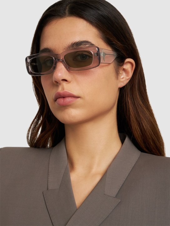 The Attico: Mini Marfa squared acetate sunglasses - Grey/Smoke - women_1 | Luisa Via Roma