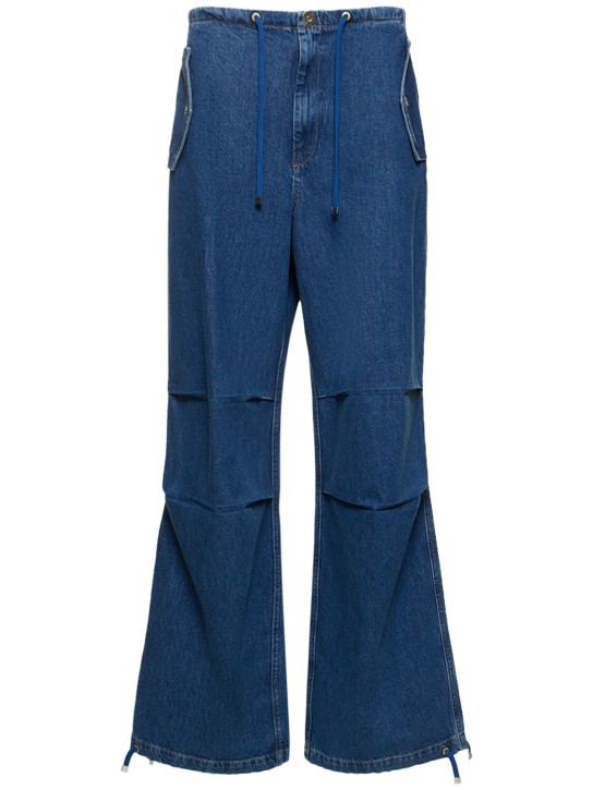 Dion Lee: Jeans anchos de denim - Azul - women_0 | Luisa Via Roma