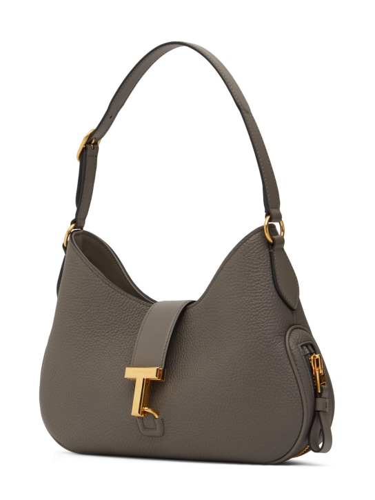 Tom Ford: Medium Monarch grain leather bag - Graphite - women_1 | Luisa Via Roma