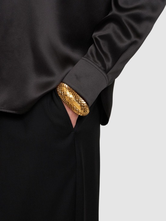 Balmain: Signature Grid brass bracelet - men_1 | Luisa Via Roma