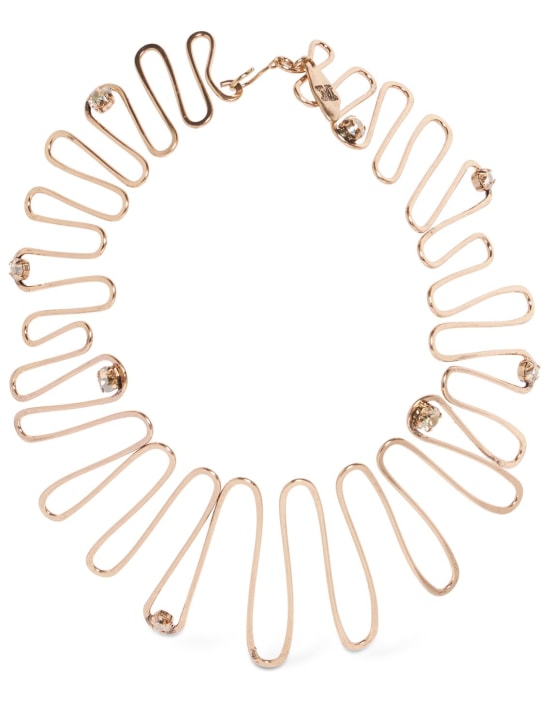 Max Mara: Nembi collar necklace - Gold - women_0 | Luisa Via Roma