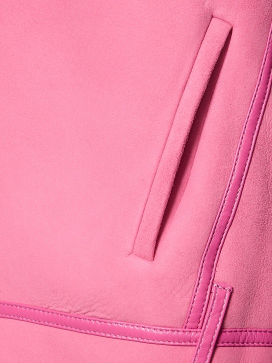 David Koma: Suede shearling jacket - Fuchsia - women_4 | Luisa Via Roma