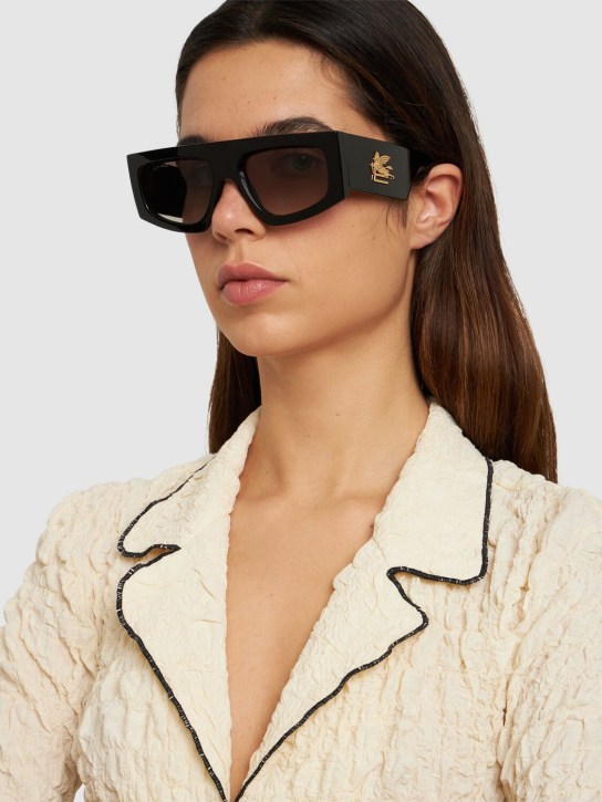 Etro: Etroscreen squared sunglasses - Black/Brown - women_1 | Luisa Via Roma