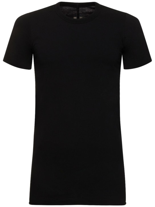 Rick Owens: 베이직 코튼 티셔츠 - 블랙 - men_0 | Luisa Via Roma