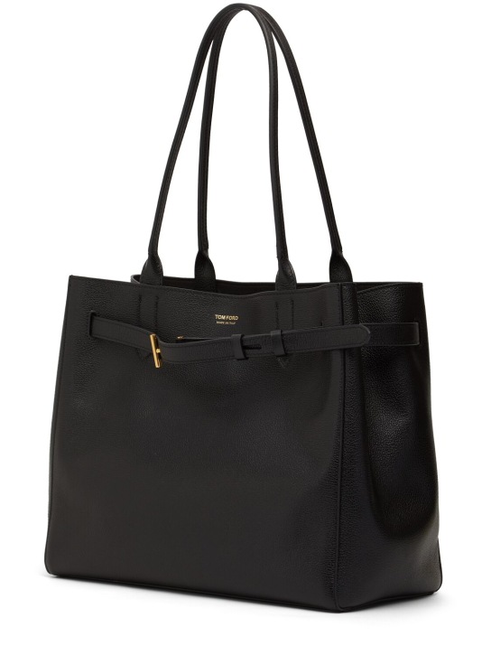 Tom Ford: Medium Audrey grain leather tote bag - Black - women_1 | Luisa Via Roma