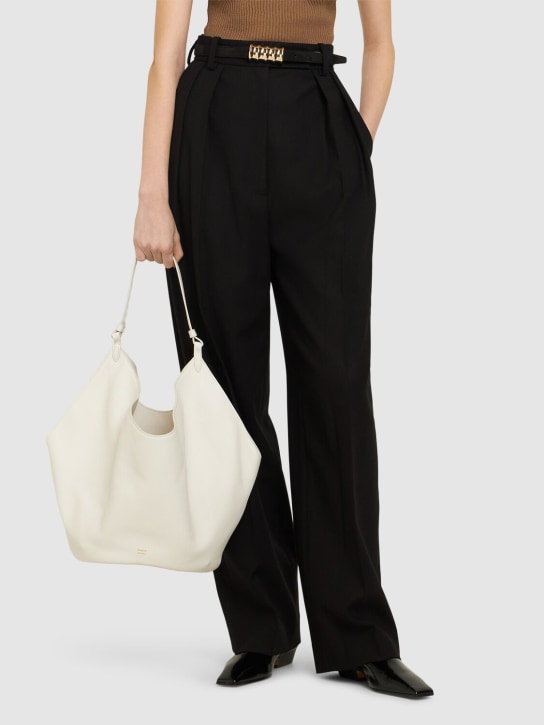 Khaite: Medium Lotus smooth leather tote bag - Off White - women_1 | Luisa Via Roma