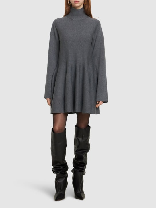 Khaite: Clarice knitted wool mini dress - Grey - women_1 | Luisa Via Roma