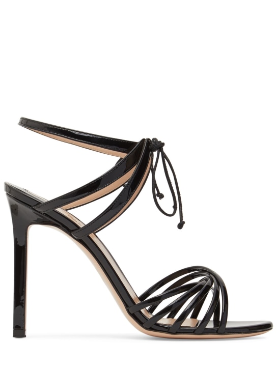 Tom Ford: 105mm Angelica patent leather sandals - Black - women_0 | Luisa Via Roma