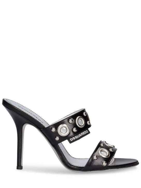 Dsquared2: 100毫米皮革穆勒鞋 - 黑色 - women_0 | Luisa Via Roma