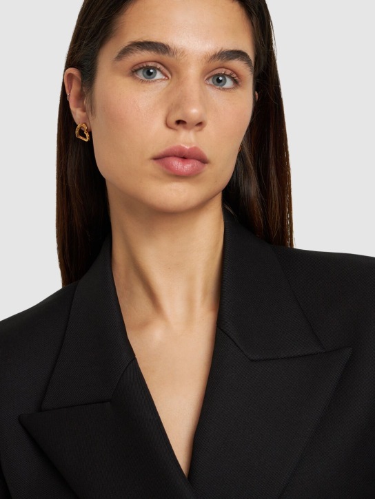 Versace: Heart shaped studs earrings - Altın Rengi - women_1 | Luisa Via Roma