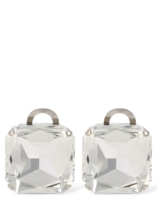 Moschino: Still Life With Heart crystal earrings - Silver - women_0 | Luisa Via Roma