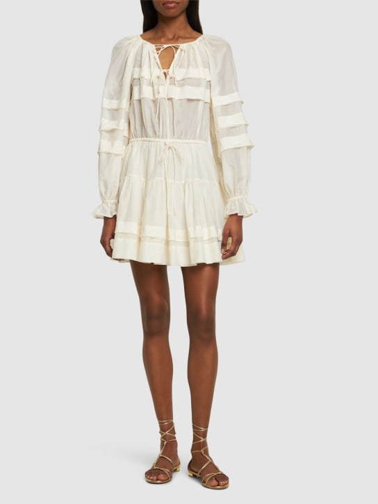 Ulla Johnson: Polly cotton & silk mini dress - White - women_1 | Luisa Via Roma