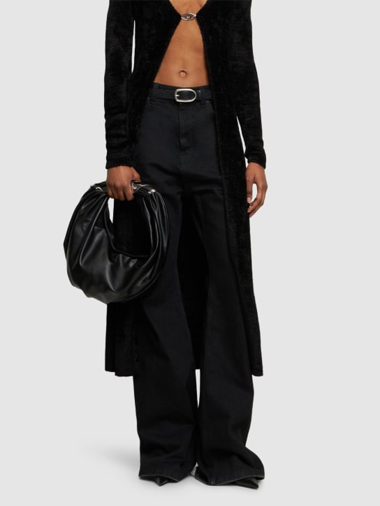 Diesel: Small Grab-D hobo shoulder bag - Black - women_1 | Luisa Via Roma