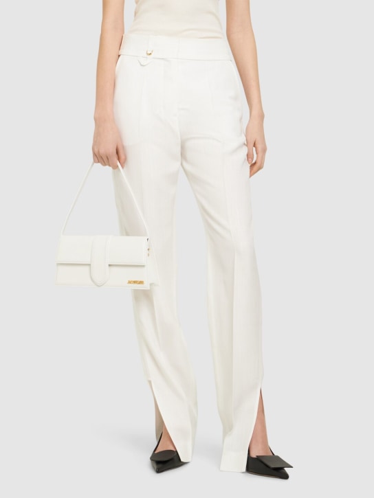 Jacquemus: Le Bambino Long smooth leather bag - White - women_1 | Luisa Via Roma