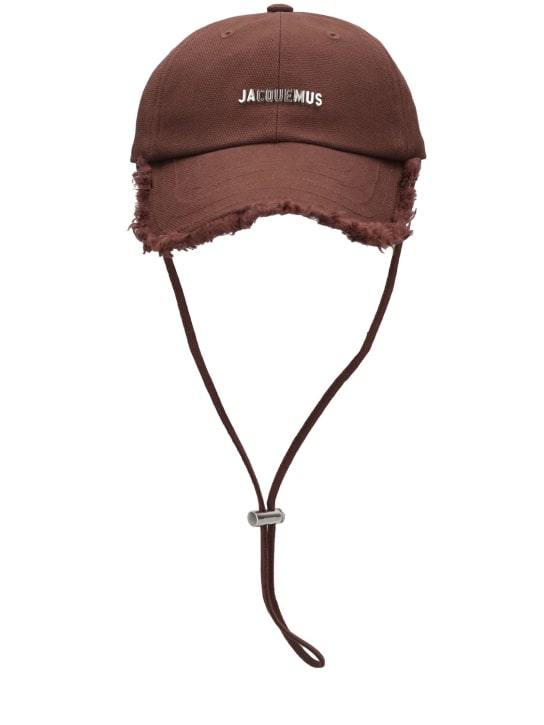 Jacquemus: La Casquette Artichaut cotton hat - Brown - men_0 | Luisa Via Roma