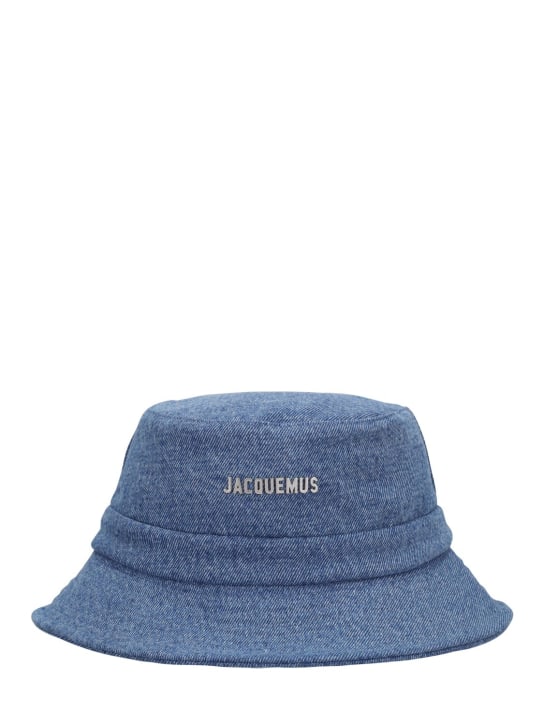 Jacquemus: Le Bob Gadjo cotton blend bucket hat - Mavi - men_0 | Luisa Via Roma