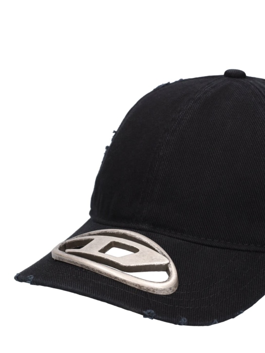 Diesel: Oval-D cotton baseball cap - Black - men_3 | Luisa Via Roma