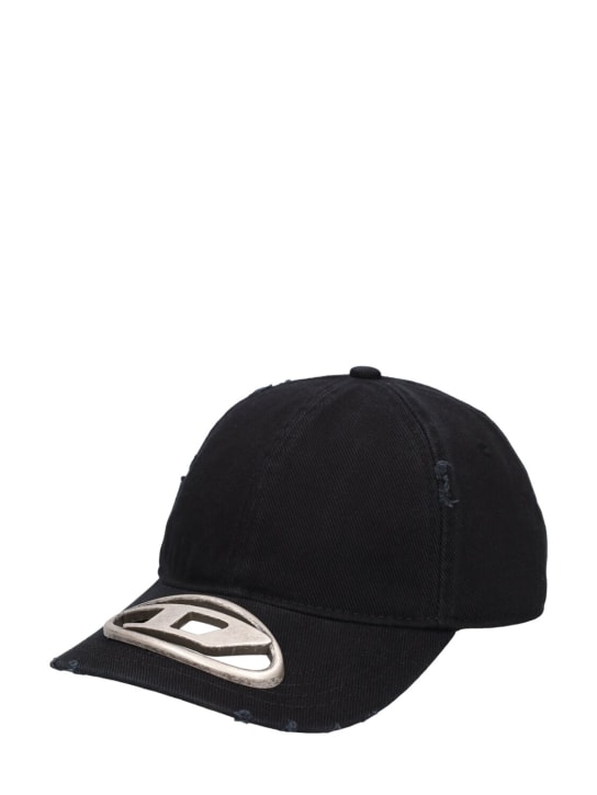Diesel: Oval-D cotton baseball cap - Black - men_2 | Luisa Via Roma