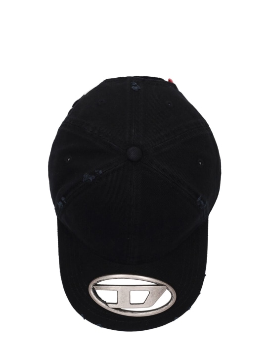 Diesel: Oval-D cotton baseball cap - Black - men_5 | Luisa Via Roma