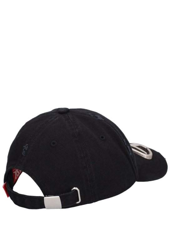 Diesel: Oval-D cotton baseball cap - Black - men_4 | Luisa Via Roma