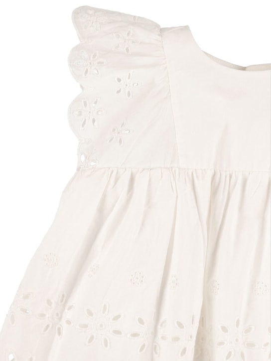 Bonpoint: San Gallo embroidered cotton dress - Beyaz - kids-girls_1 | Luisa Via Roma