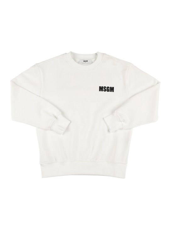 MSGM: Cotton sweatshirt - White - kids-boys_1 | Luisa Via Roma