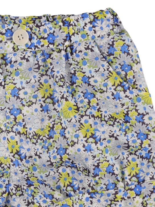 Bonpoint: Shorts in cotone stampato - Blu - kids-girls_1 | Luisa Via Roma