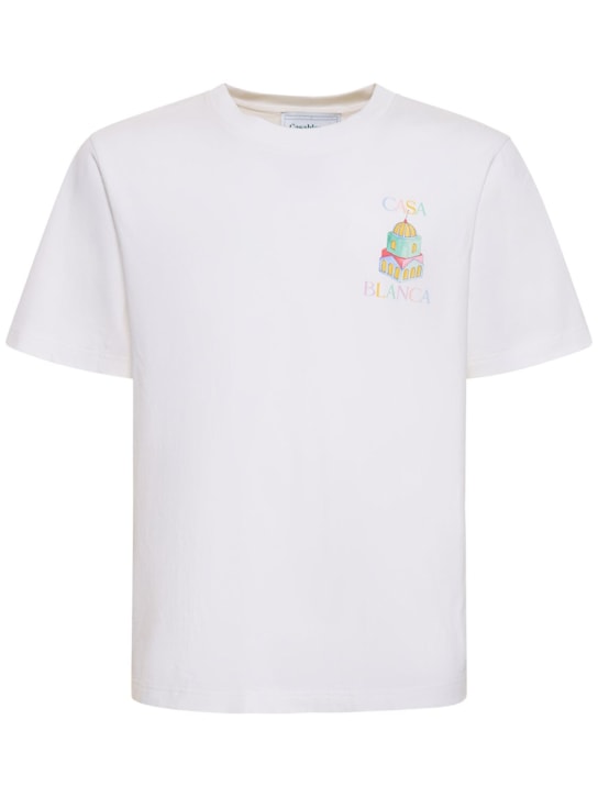 Casablanca: T-shirt imprimé Object En Vrac - Blanc - men_0 | Luisa Via Roma