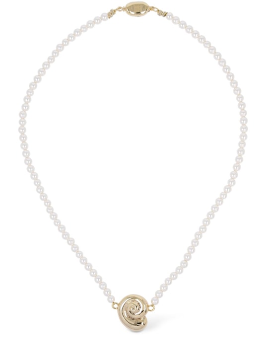 Timeless Pearly: Collier en perles avec coquillage - Blanc/Or - women_0 | Luisa Via Roma