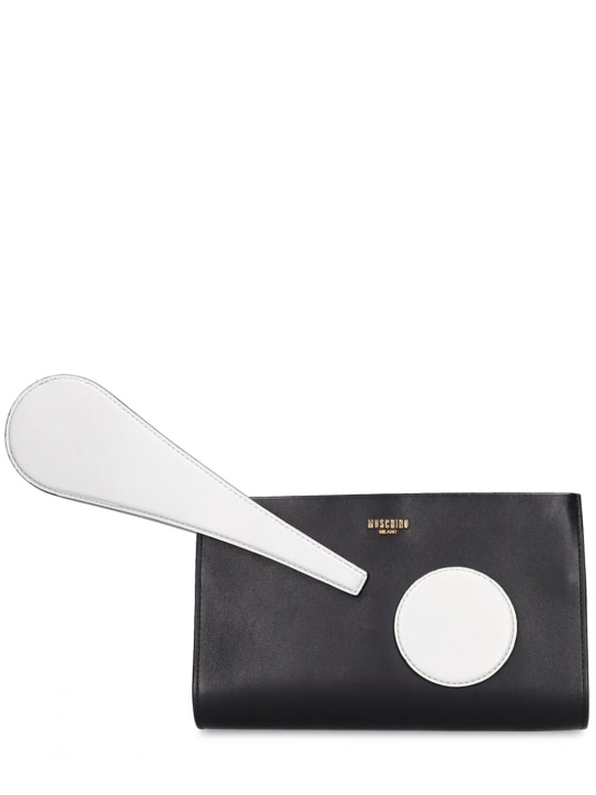 Moschino: Gone With The Wind leather clutch - Siyah - women_0 | Luisa Via Roma