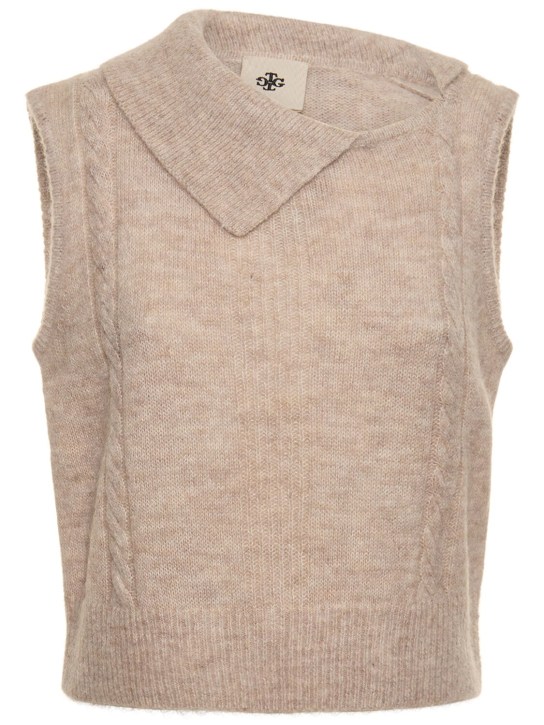The Garment: Verbier draped alpaca blend knit vest - Beige - women_0 | Luisa Via Roma