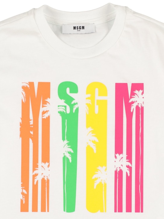 MSGM: T-Shirt aus Baumwolljersey - Weiß - kids-girls_1 | Luisa Via Roma