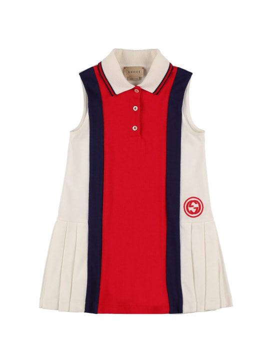 Gucci: Kleid aus Baumwolle - Milk/Red - kids-girls_0 | Luisa Via Roma