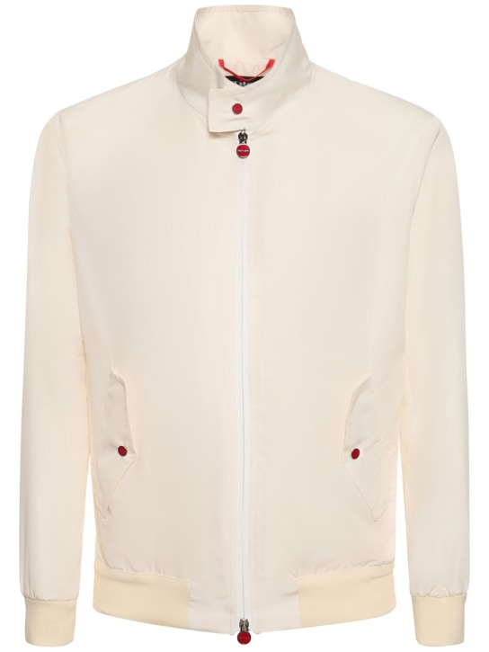 Kiton: Kiton logo zipped jacket - Beige - men_0 | Luisa Via Roma