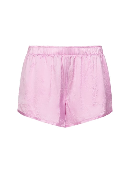 Balenciaga: Silk jacquard running shorts - Pink - women_0 | Luisa Via Roma