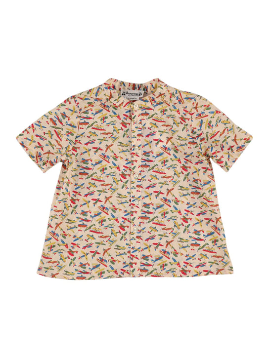 Bonpoint: All over print cotton poplin shirt - Renkli - kids-boys_0 | Luisa Via Roma