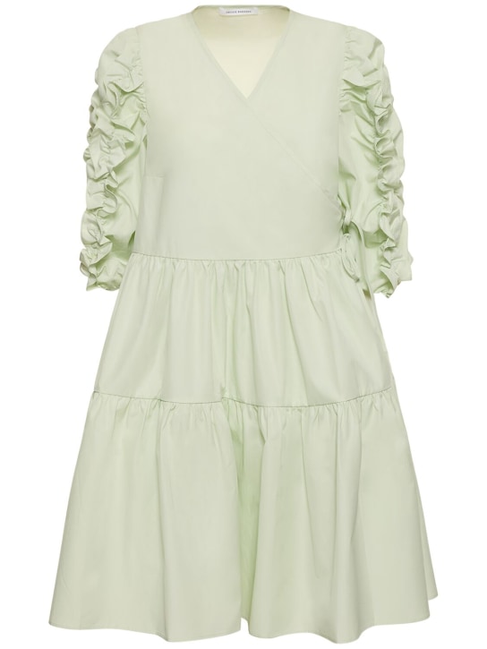 Cecilie Bahnsen: Vermont cotton 3/4 sleeve mini dress - Green - women_0 | Luisa Via Roma