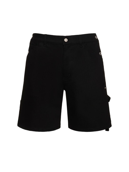 Courreges: Sailor cotton denim shorts - Black - men_0 | Luisa Via Roma