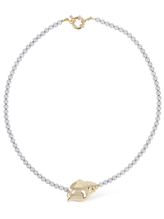 Timeless Pearly: Chunky shell necklace - Silver/Gold - women_0 | Luisa Via Roma