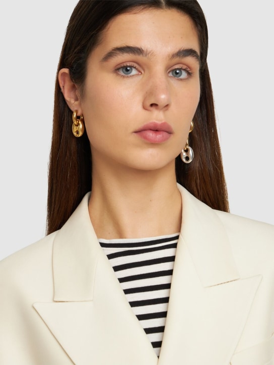 Timeless Pearly: Ring Pull mismatched earrings - Gold/Silver - women_1 | Luisa Via Roma