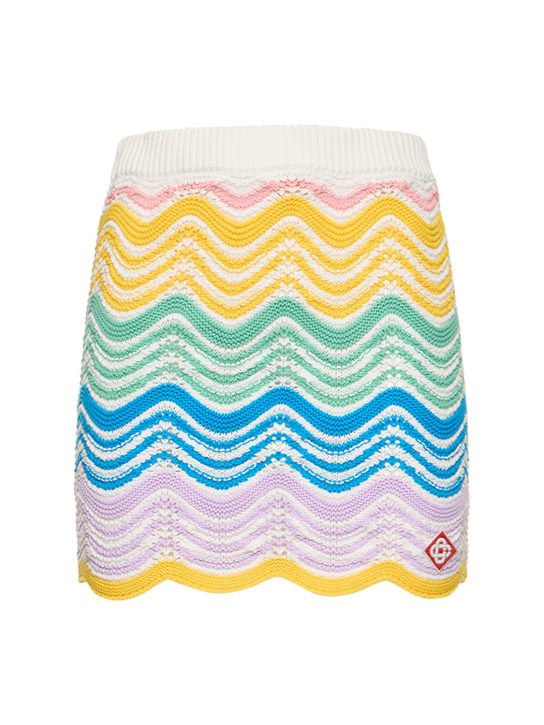 Casablanca: Wave crochet mini skirt - Multicolor - women_0 | Luisa Via Roma