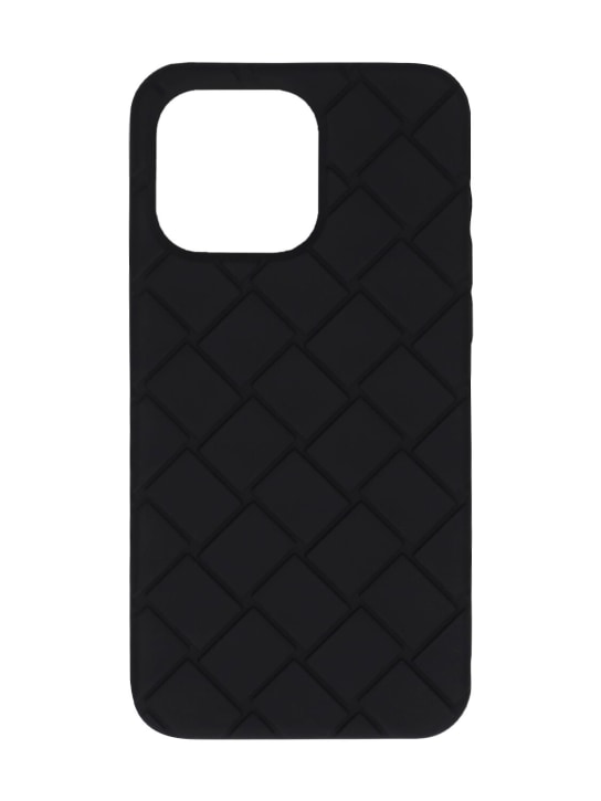 Bottega Veneta: 科技橡胶iPhone 15 Pro Max手机壳 - 黑色 - men_0 | Luisa Via Roma