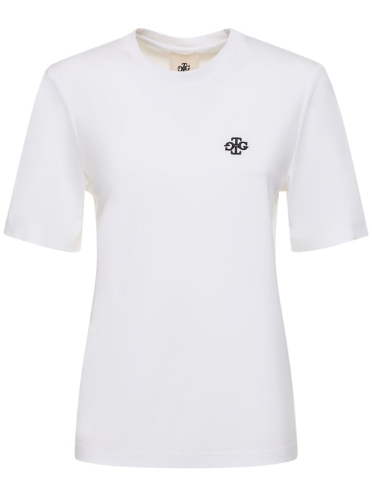 The Garment: T-shirt en viscose mélangée à logo TB - Blanc - women_0 | Luisa Via Roma