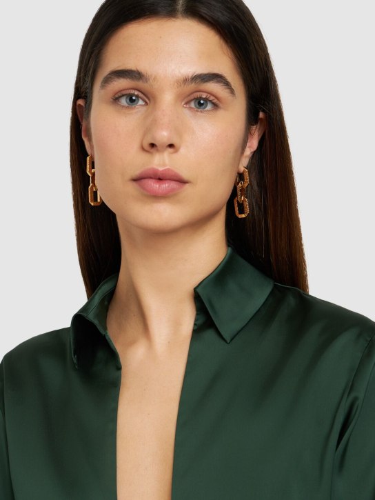 Versace: Chain pendant earrings - Altın Rengi - women_1 | Luisa Via Roma