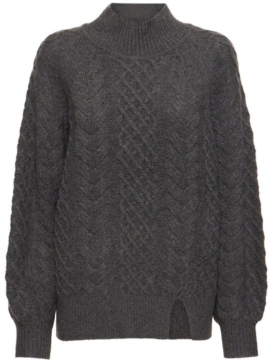 The Garment: Como wool blend cable knit sweater - Heather Grey - women_0 | Luisa Via Roma