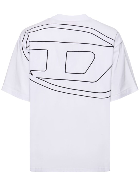 Diesel: T-Shirt aus Baumwolle mit Druck „Oval-D“ - Weiß - men_0 | Luisa Via Roma
