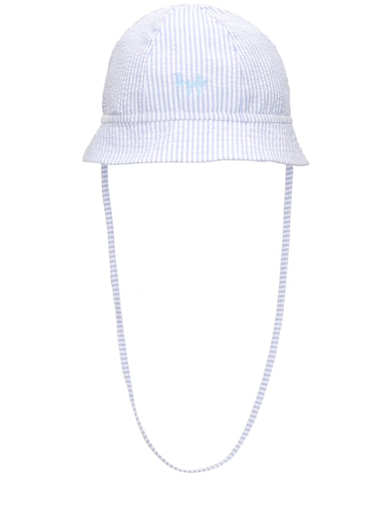 Il Gufo: Seersucker bucket hat - Light Blue - kids-boys_0 | Luisa Via Roma