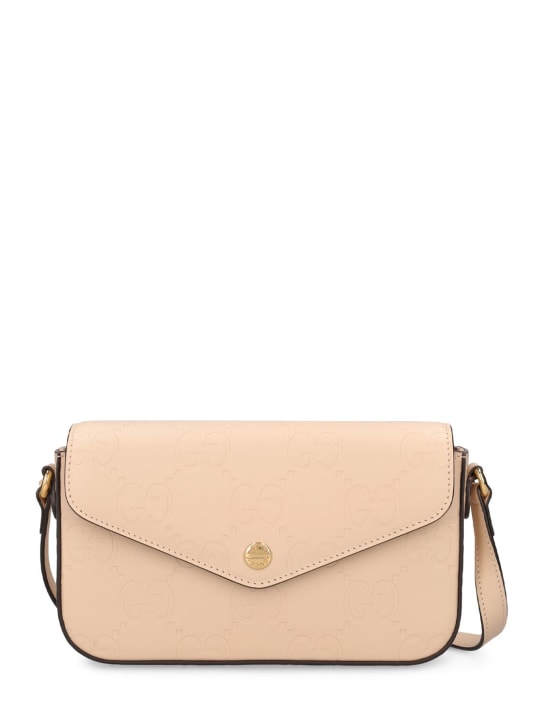 Gucci: Super Mini GG leather shoulder bag - Rose - women_0 | Luisa Via Roma