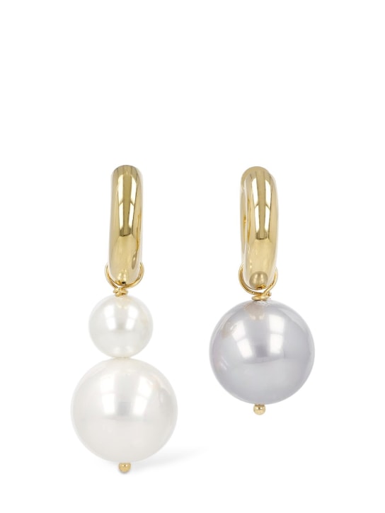Timeless Pearly: Pearl mismatched earrings - White/Grey - women_0 | Luisa Via Roma